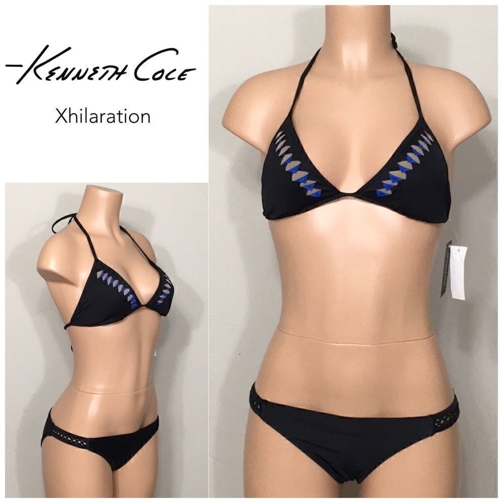 Kenneth Cole black mixed bikini. NWT